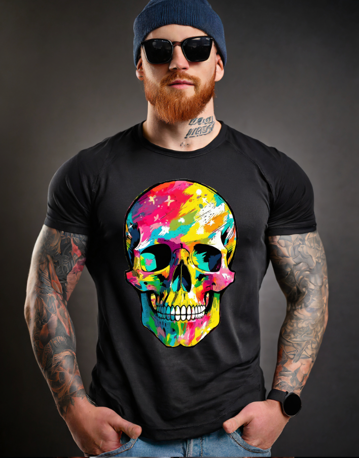 Skull Colorful Exclusive Design T-Shirts | Grooveman Music