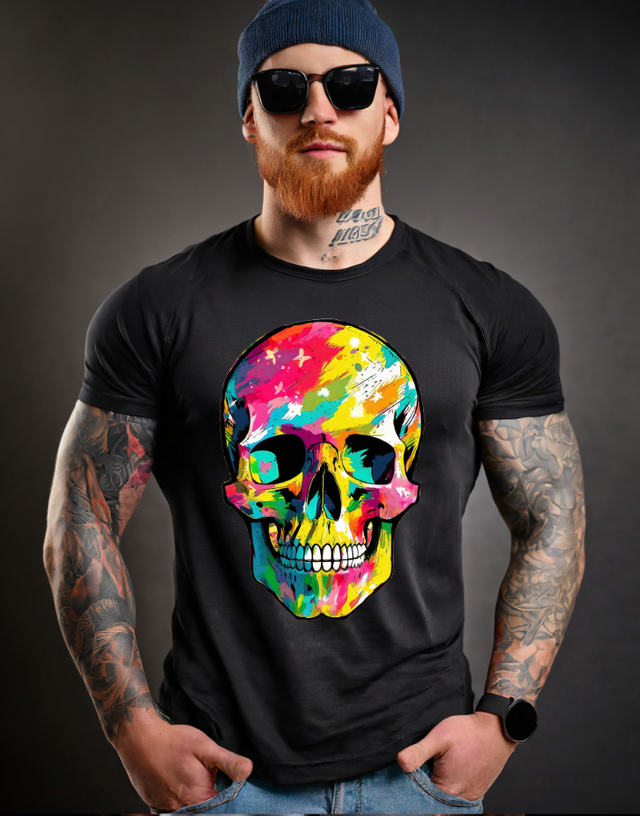 Camisetas exclusivas con diseño colorido de calaveras | Grooveman Music