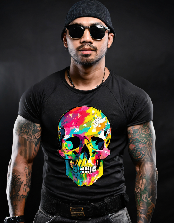 Skull Colorful Exclusive Design T-Shirts | Grooveman Music