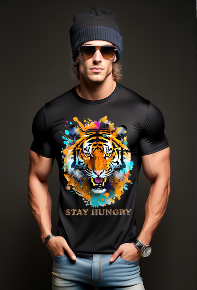 Camisetas exclusivas con diseño colorido de tigre | Grooveman Music