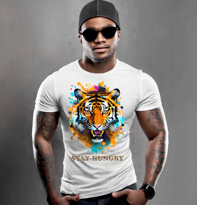 Camisetas exclusivas con diseño colorido de tigre | Grooveman Music