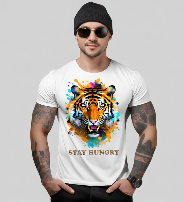 Camisetas exclusivas con diseño colorido de tigre | Grooveman Music