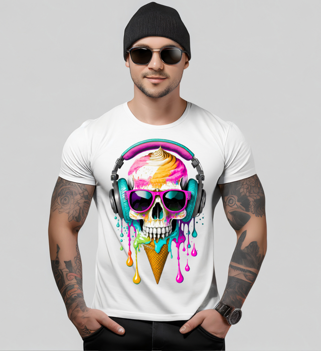 Camisetas exclusivas con calavera de helado derritiéndose | Grooveman Music