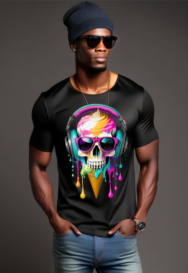 Ice Cream Skull Melting Exclusive T-Shirts | Grooveman Music