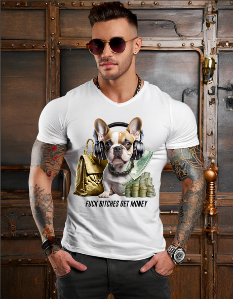 Camisetas exclusivas de Frenchie Bitches Get Money | Grooveman Music