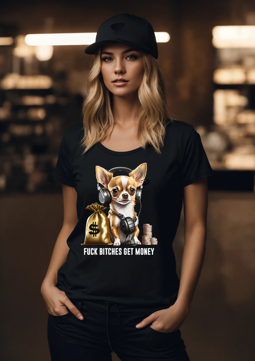 Chihuahua Fuck Bitches Get Money T-Shirt |  Grooveman Music