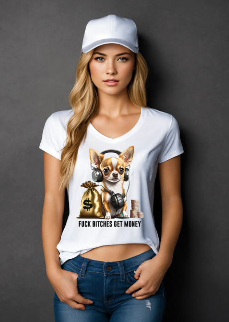 Camiseta Chihuahua Fuck Bitches Get Money | Grooveman Music