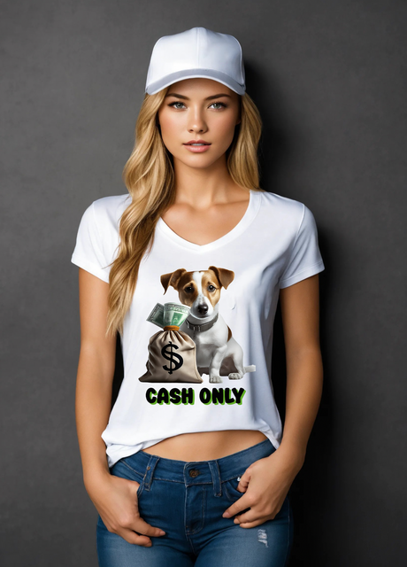 Camiseta con el logo de Jack Russell Dog en efectivo | Grooveman Music