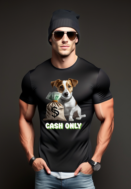 Jack Russell Dog Cash Only Exclusive T-Shirts | Grooveman Music