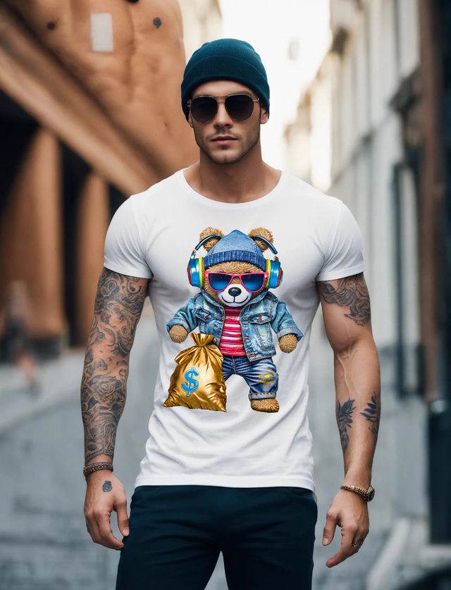 Camisetas exclusivas de Teddy con bolsa de dinero | Grooveman Music