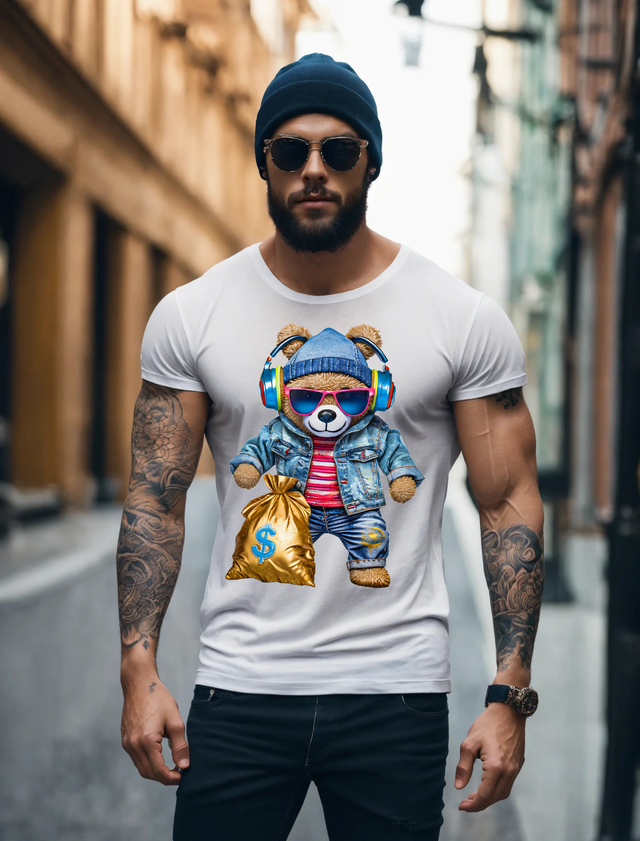 Camisetas exclusivas de Teddy con bolsa de dinero | Grooveman Music