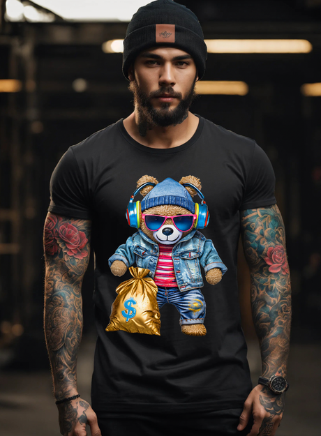 Camisetas exclusivas de Teddy con bolsa de dinero | Grooveman Music