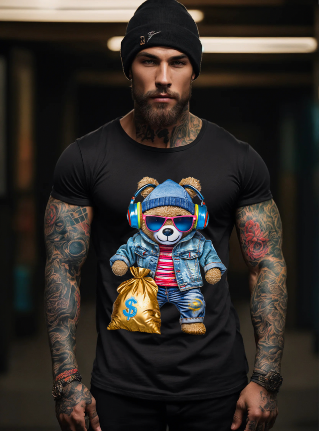 Camisetas exclusivas de Teddy con bolsa de dinero | Grooveman Music