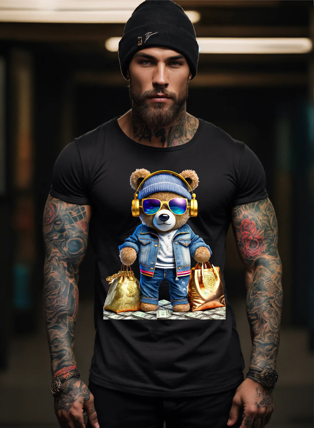 Camisetas exclusivas de Teddy con auriculares dorados | Grooveman Music