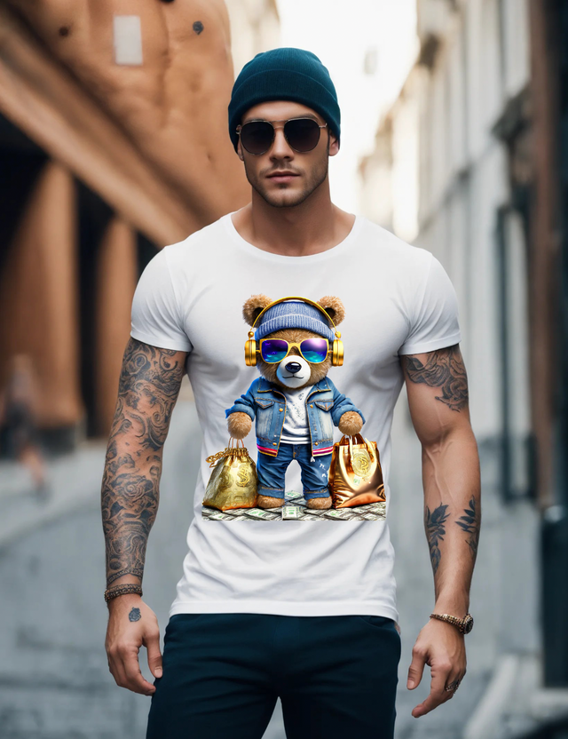 Camisetas exclusivas de Teddy con auriculares dorados | Grooveman Music