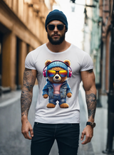 Camisetas exclusivas de osito de peluche con auriculares y gorro rosas | Grooveman Music