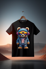 Camisetas exclusivas de osito de peluche con auriculares y gorro rosas | Grooveman Music