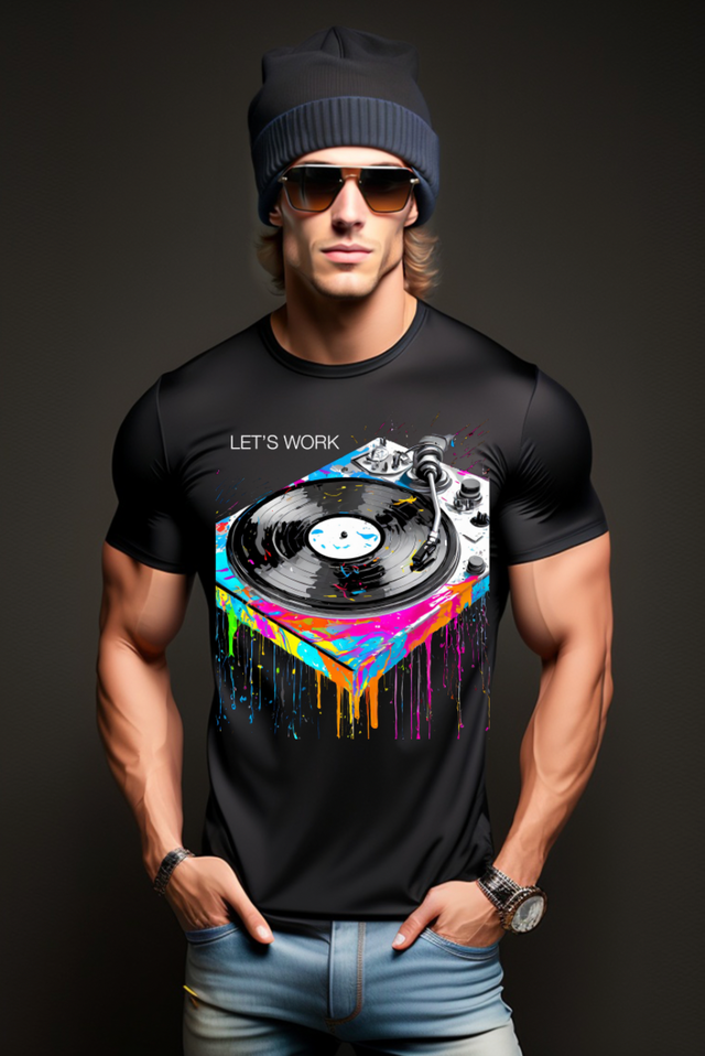 Turntable Let's Work Mix Exclusive T-Shirts | Grooveman Music