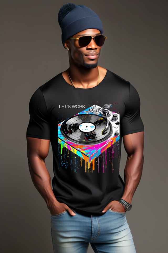 Turntable Let's Work Mix Exclusive T-Shirts | Grooveman Music