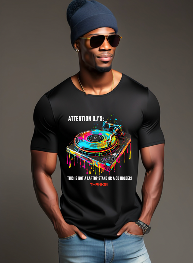 Turntable Attention DJ'S Exclusive T-Shirts | Grooveman Music