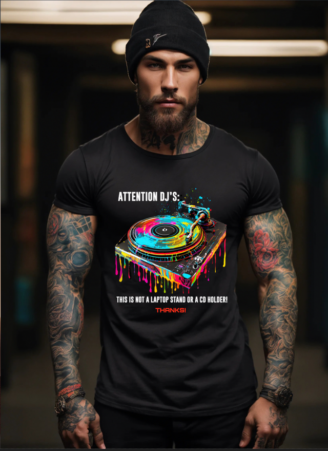 Camisetas exclusivas de Turntable Attention DJ | Grooveman Music