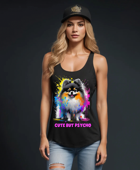 Pomeranian Cute But Psycho Tank Top | Grooveman Music