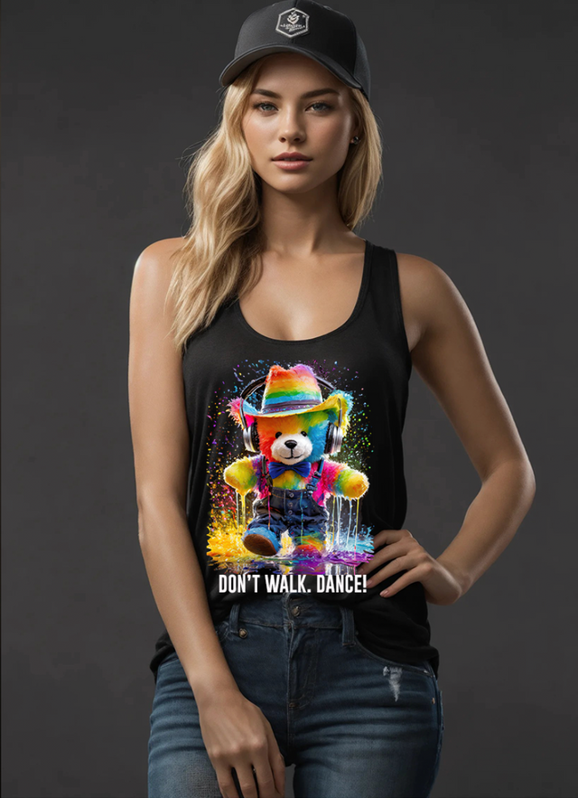 Camiseta sin mangas con el mensaje "Teddy Don't Walk". Baila | Grooveman Music