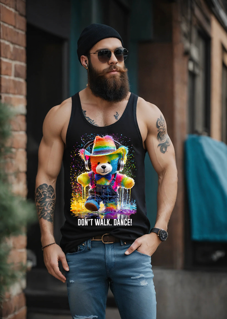 Camiseta sin mangas con el mensaje "Teddy Don't Walk". Baila | Grooveman Music