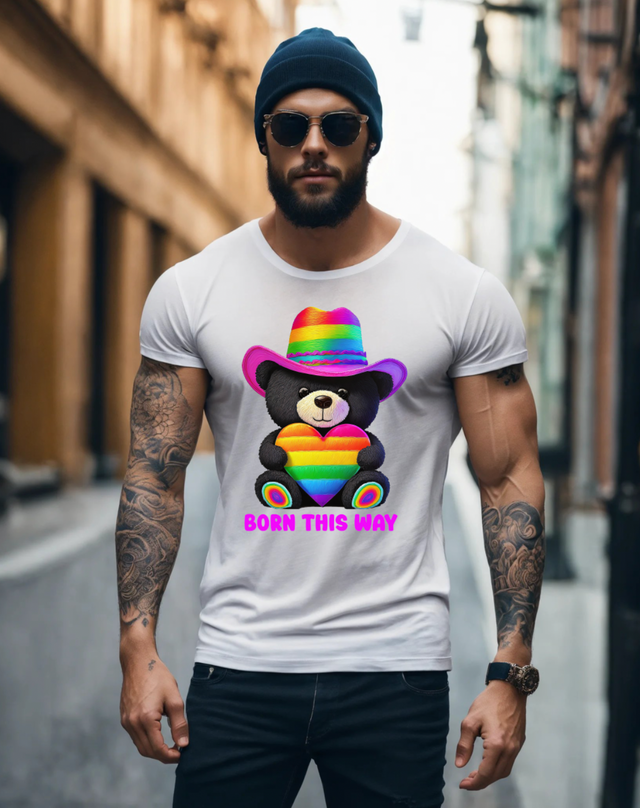 Camisetas arcoíris de Teddy Born This Way | Grooveman Music