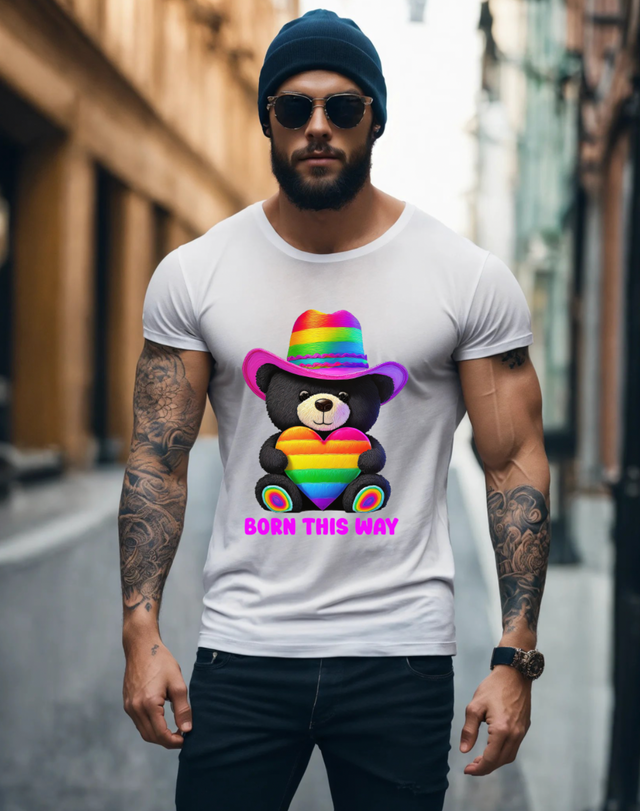 Camisetas arcoíris de Teddy Born This Way | Grooveman Music