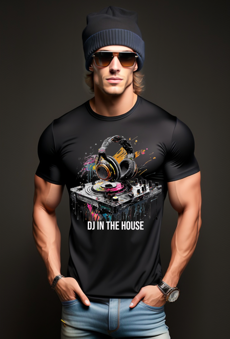 Camisetas exclusivas con diseño artístico de DJ y reproductor de CD | Grooveman Music