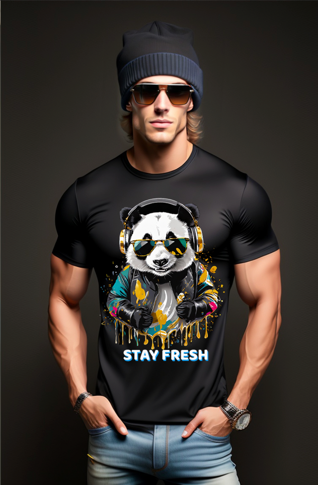 Panda Stay Fresh Art Exclusive T-Shirts | Grooveman Music