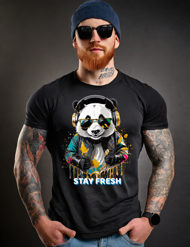 Panda Stay Fresh Art Exclusive T-Shirts | Grooveman Music