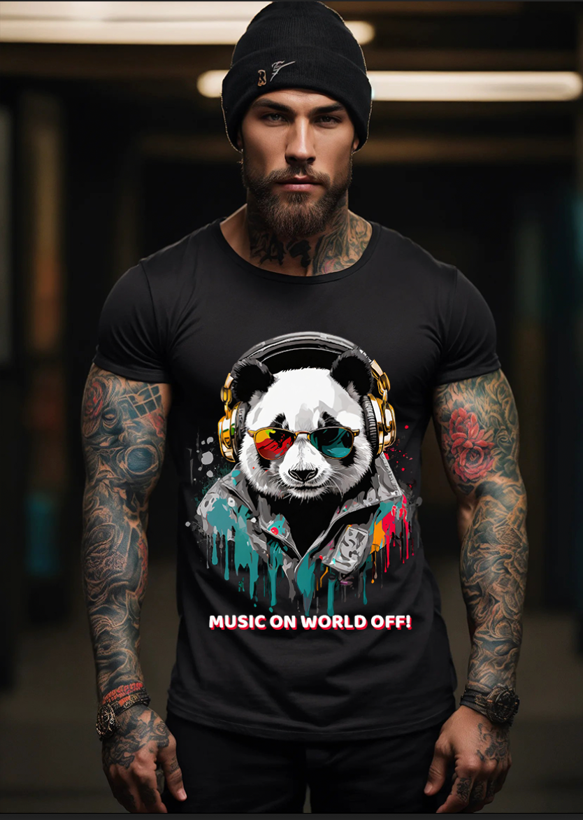 Panda Music on World Off! Art Exclusive T-Shirts | Grooveman Music