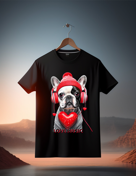 Frenchie Love Music Art Exclusive T-Shirts | Grooveman Music