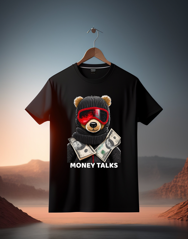 Teddy Sky Mask Money Talks Art Exclusive T-Shirts | Grooveman Music