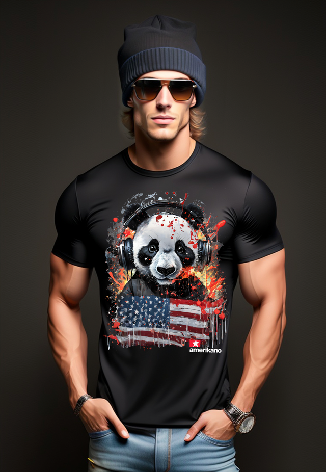 Camisetas exclusivas de Amerikano TM con la bandera de Panda | Grooveman Music