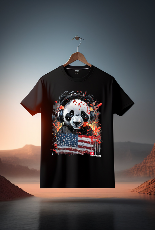 Camisetas exclusivas de Amerikano TM con la bandera de Panda | Grooveman Music