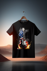 Camisetas exclusivas con la bandera de guitarra de Amerikano TM | Grooveman Music