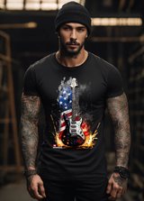 Camisetas exclusivas con la bandera de guitarra de Amerikano TM | Grooveman Music