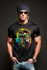 Camisetas exclusivas con arte jamaiquino del león | Grooveman Music