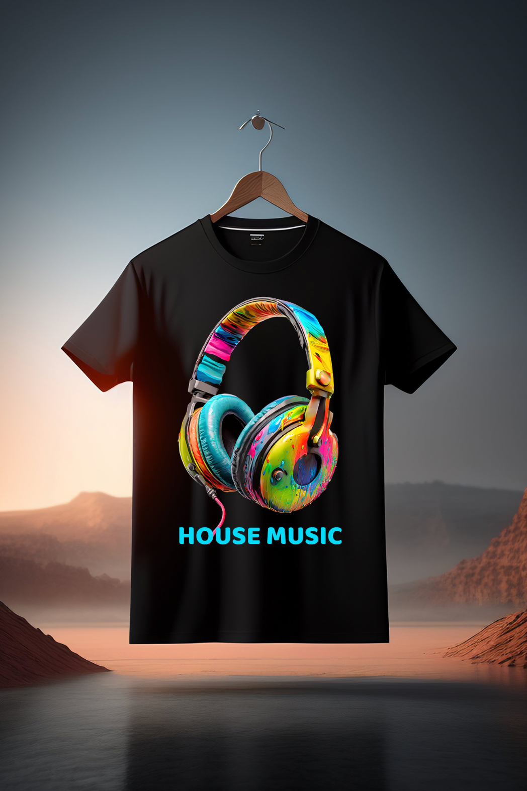 Headphones House Music Art Exclusive T-Shirts | Grooveman Music