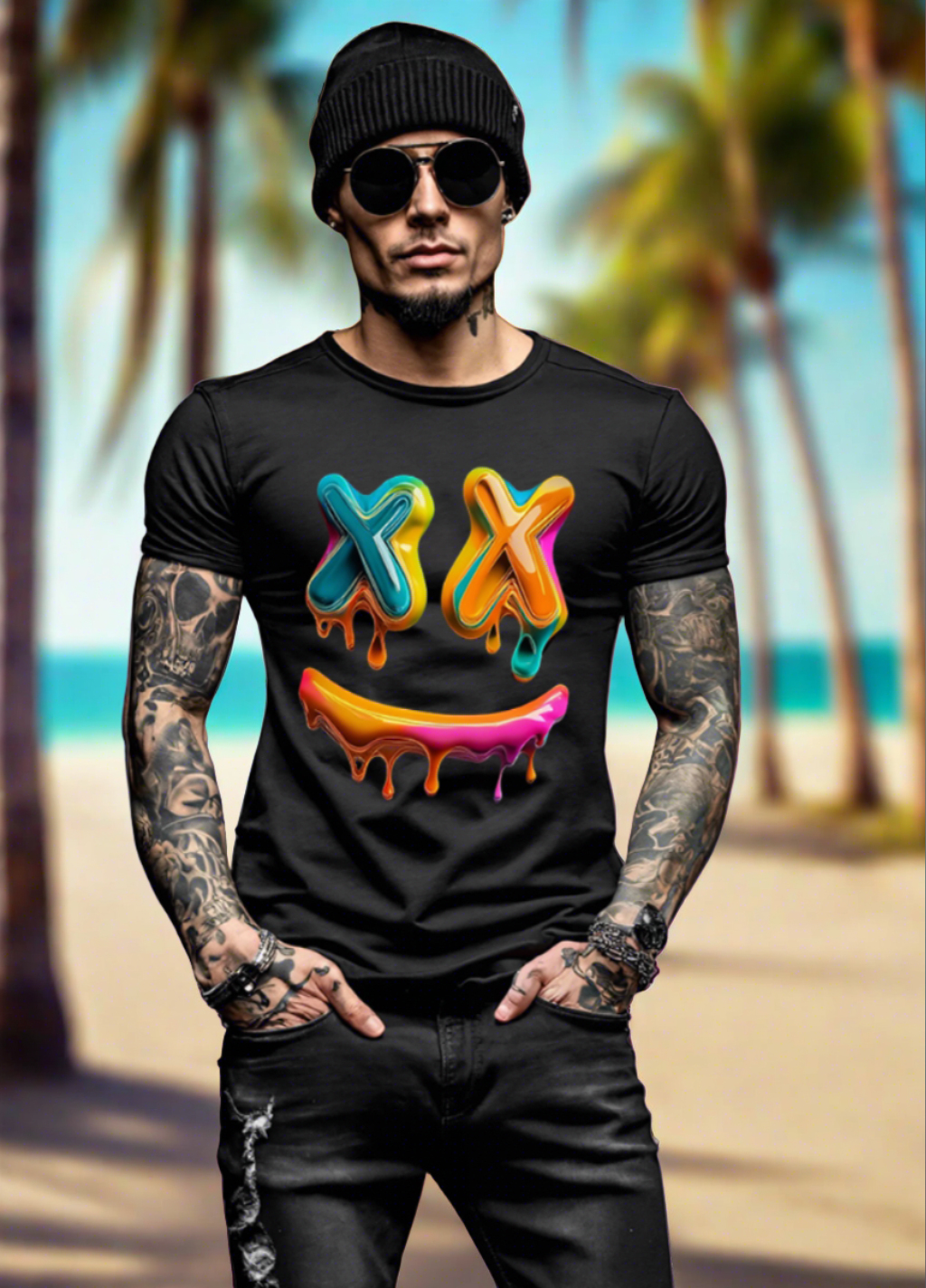 Camisetas exclusivas con arte de caras felices | Grooveman Music