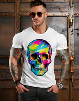 Skull Colorful Neon Art Exclusive T-Shirts | Grooveman Music