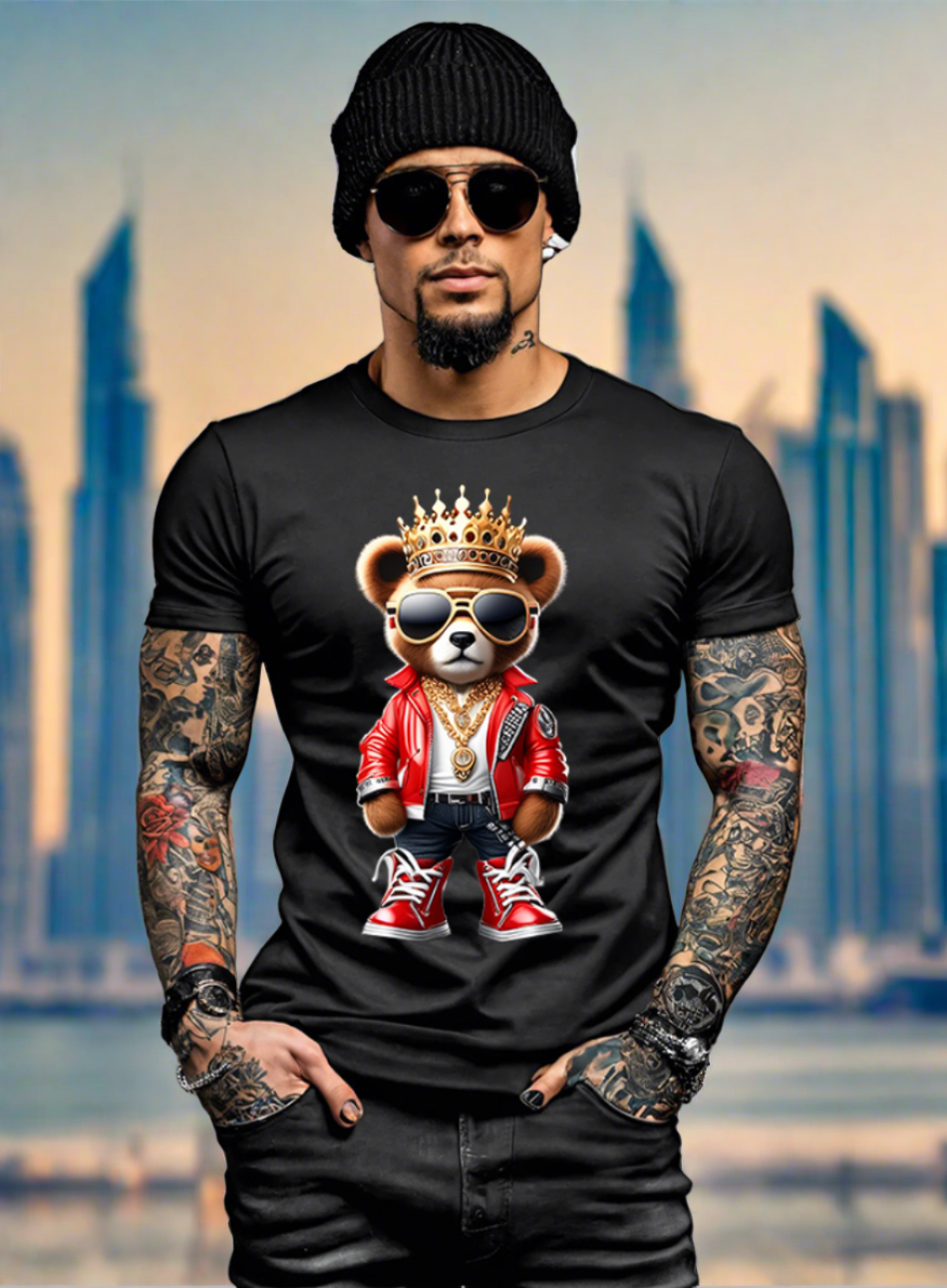 Camisetas exclusivas con arte rojo de Teddy King | Grooveman Music