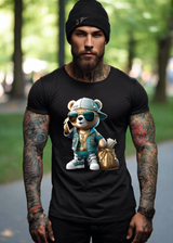 Teddy with Phone Teal Jacket Art Exclusive T-Shirts | Grooveman Music