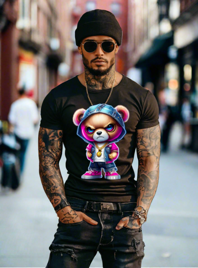 Teddy Angry Pink Art Exclusive T-Shirts | Grooveman Music