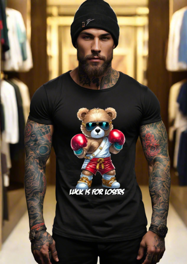 Teddy Luck is for Losers Art Exclusive T-Shirts | Grooveman Music TM