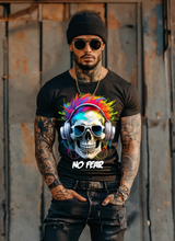 Camisetas exclusivas con el tema Skull No Fear Art | Grooveman Music TM