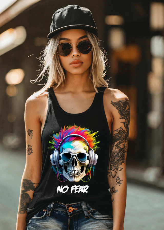 Skull No Fear Tank Top | Grooveman Music